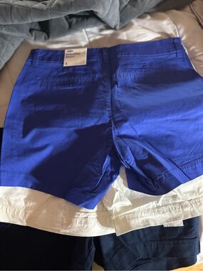 Old Navy Women’s Chino Shorts in Royal Blue navy and white